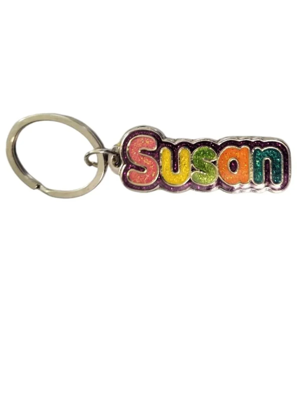 SWIBCO NW0T Colorful Galaxy Keychain Silver Metal Personalized Name SUSAN